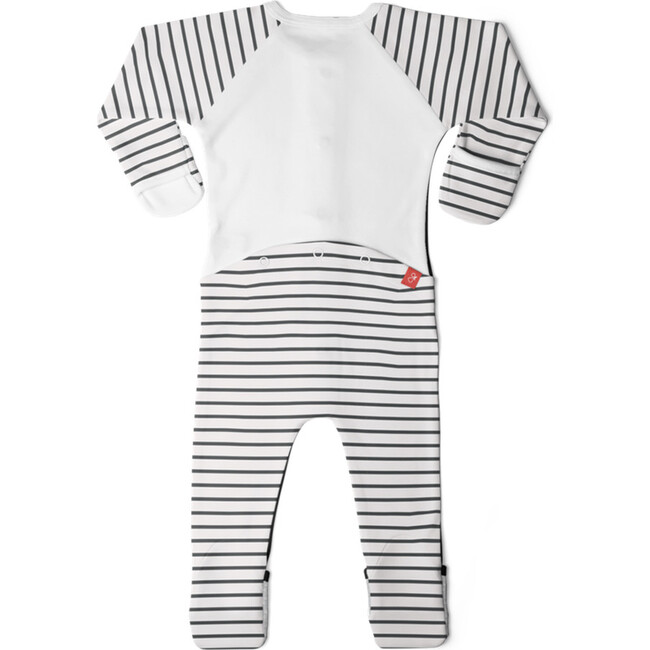 Zip Footie, Grey Stripe - Footie Pajamas - 3