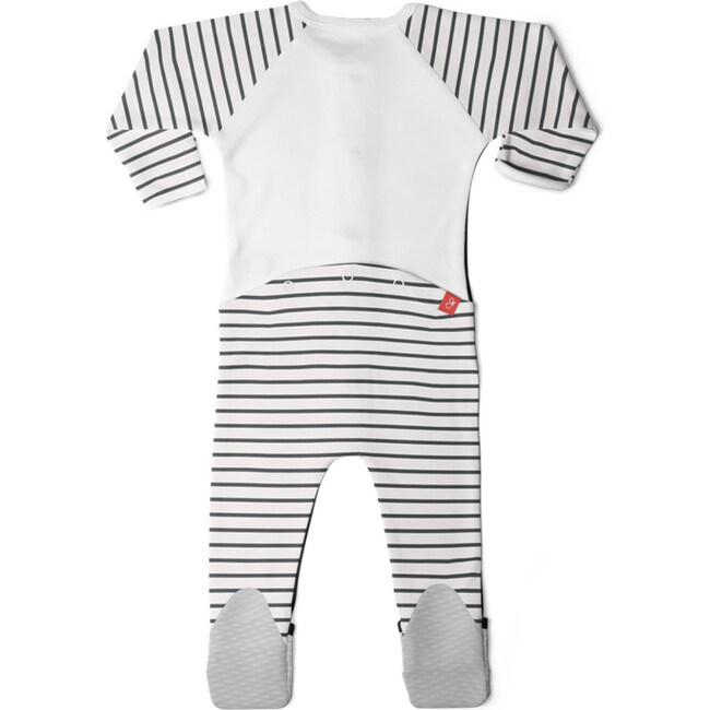 Zip Footie, Grey Stripe - Footie Pajamas - 5