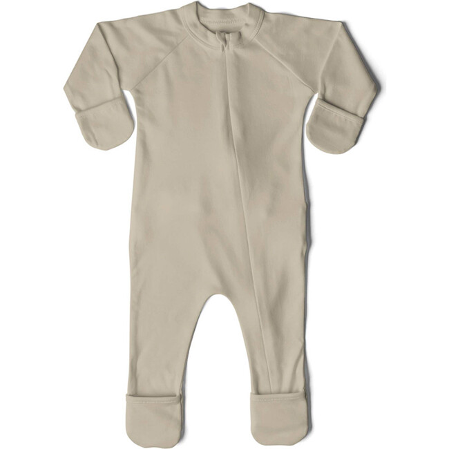 Solid Zip Footie, Soybean - Onesies - 1
