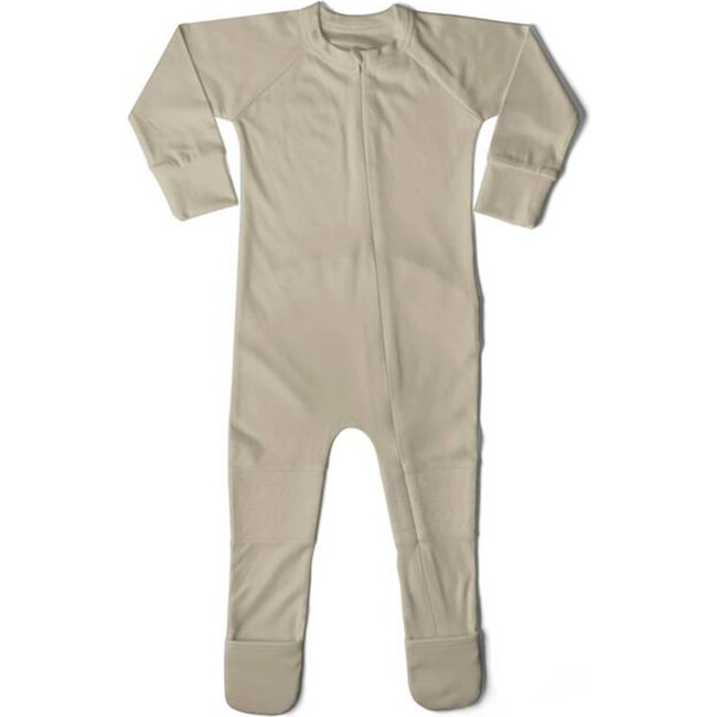 Solid Zip Footie, Soybean - Onesies - 4