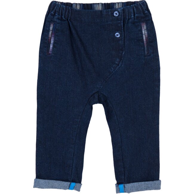 Baby Micah Chinos, Dark Wash Stretch Denim - Pants - 1