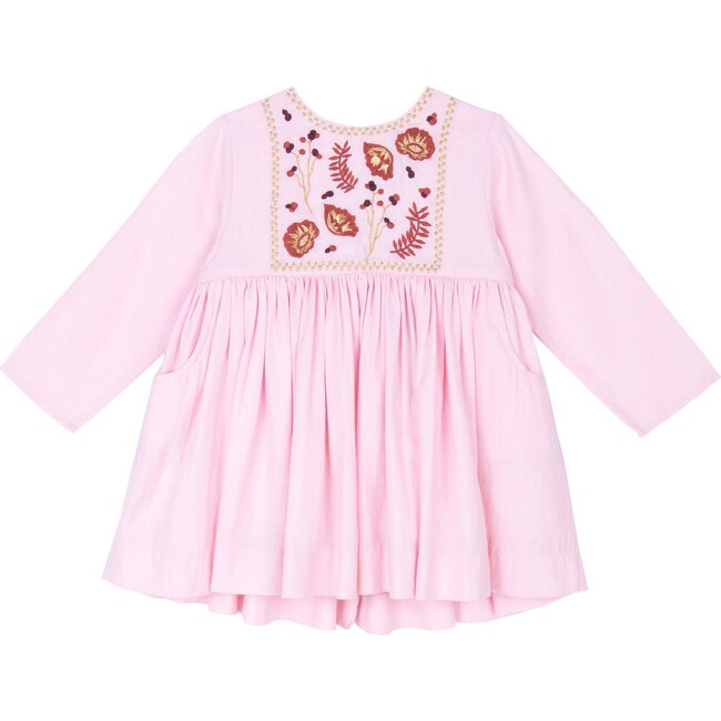 Camille Dress, Pretty in Pink Cotton Twill - Dresses - 1