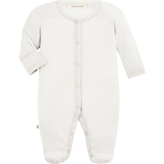 Classic Layette Baby Romper with Footie, White
