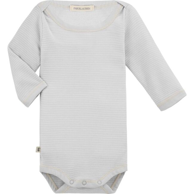 Classic Layette Long Sleeved Baby Bodysuit, Grey