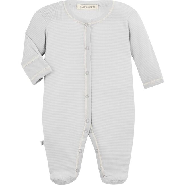 Classic Layette Baby Romper with Footie, Grey