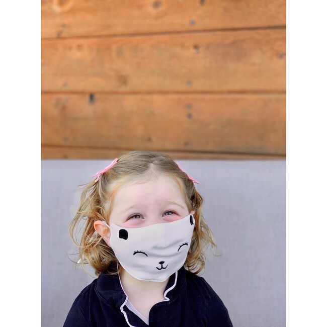 Double Embroidered Bear Reusable Toddler & Kid Face Mask - Face Masks - 3