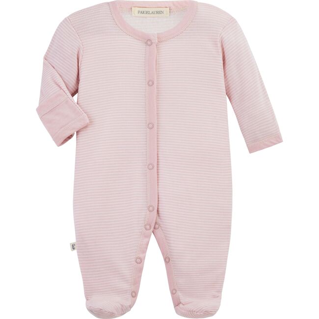 Classic Layette Baby Romper with Footie, Pink - Rompers - 1