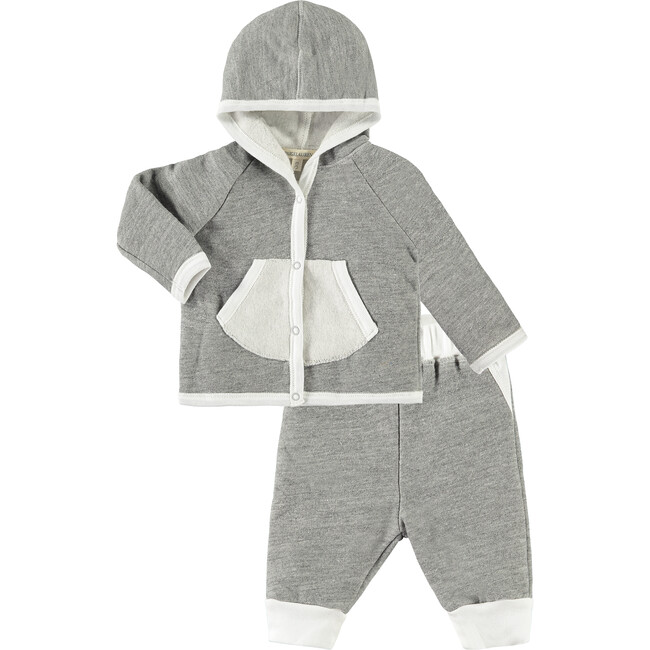Baby L/S Hoodie Sweatshirt & Track Pants Set, Owl White - Mixed Apparel Set - 1