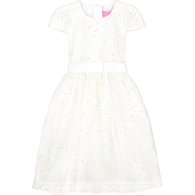 Sienna White Tulle Star Girls Party Dress - Dresses - 1