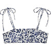 *Exclusive* Girls Caribe Bikini Top, White and Blue Floral - Two Pieces - 1 - thumbnail