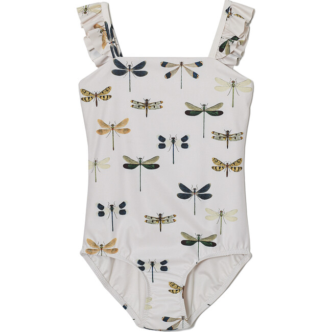 *Exclusive* Girls Nativa One-Piece, White Dragonfly - One Pieces - 1