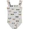 *Exclusive* Girls Nativa One-Piece, White Dragonfly - One Pieces - 1 - thumbnail