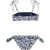 *Exclusive* Girls Caribe Bikini Top, White and Blue Floral - Two Pieces - 2