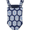 *Exclusive* Girls Nativa One-Piece, Blue & White - One Pieces - 2