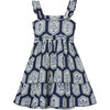 *Exclusive* Girls Herbarium Dress, White & Blue - One Pieces - 3