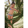 *Exclusive* Girls Caribe Bikini Top, White and Blue Floral - Two Pieces - 3