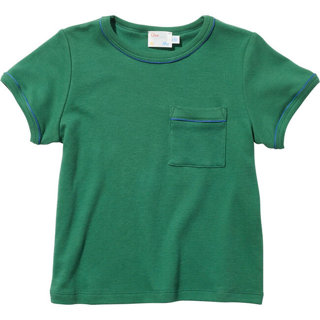 Piped T-Shirt, Green - Tees - 1