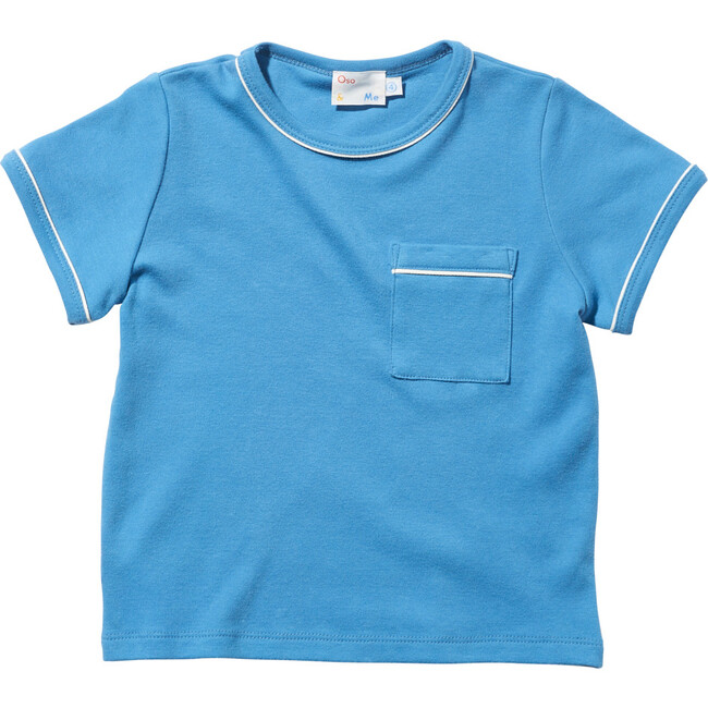 Piped T-Shirt, Blue - Tees - 1