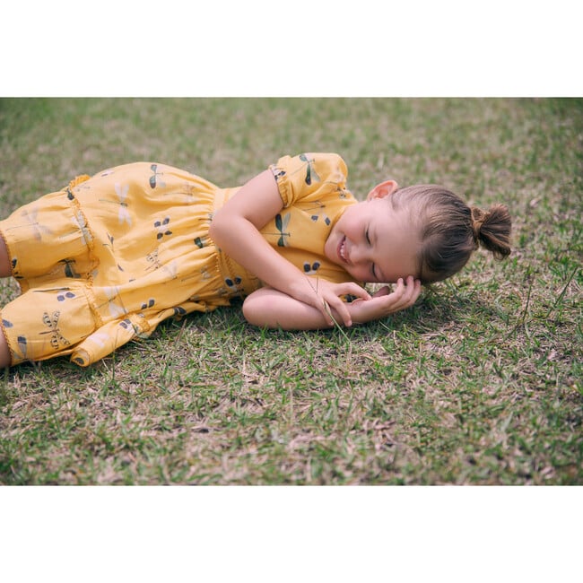 *Exclusive* Girls Pomelo Dress, Yellow Dragonfly - Dresses - 5