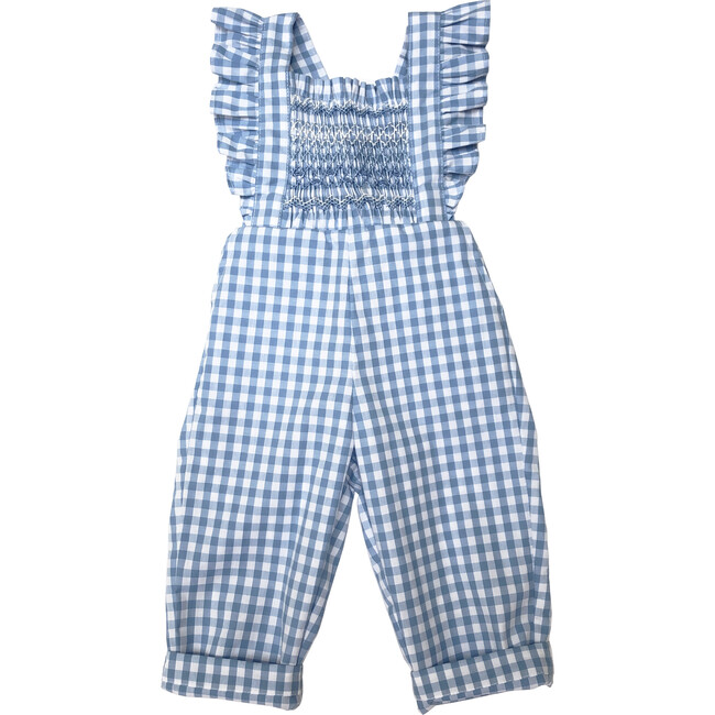 Lucy Jumper, Blue Gingham - Rompers - 1