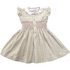Virginia Dress, Beige Gingham - Dresses - 1 - thumbnail