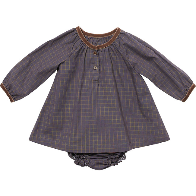 Elizabeth Baby Dress, Heather Plaid - Dresses - 1