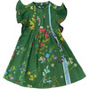 Kids Nairobi Kaftan, Green Floral - Dresses - 1 - thumbnail