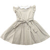 Virginia Dress, Beige Gingham - Dresses - 7