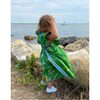 Kids Nairobi Kaftan, Green Floral - Dresses - 4
