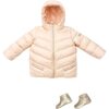 Chevron Short Puffer, Melon - Coats - 2