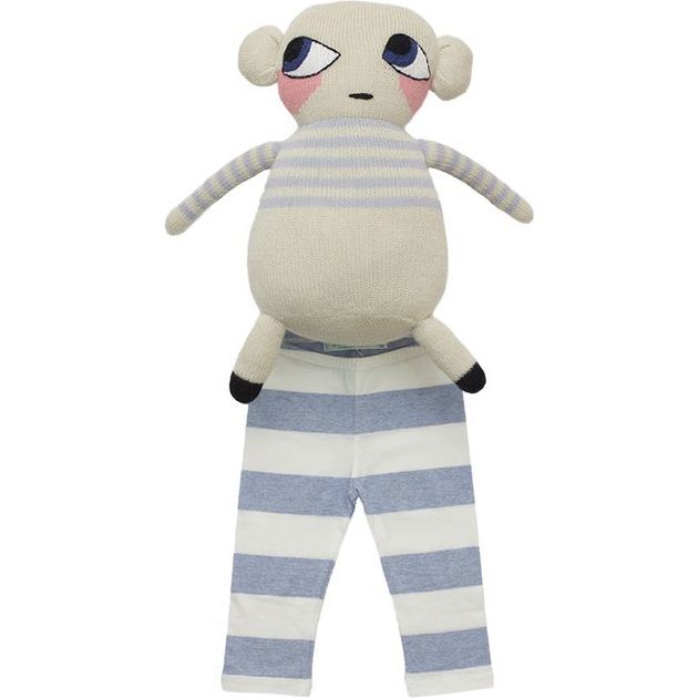 Wide Stripe Baby Legging Pale Blue