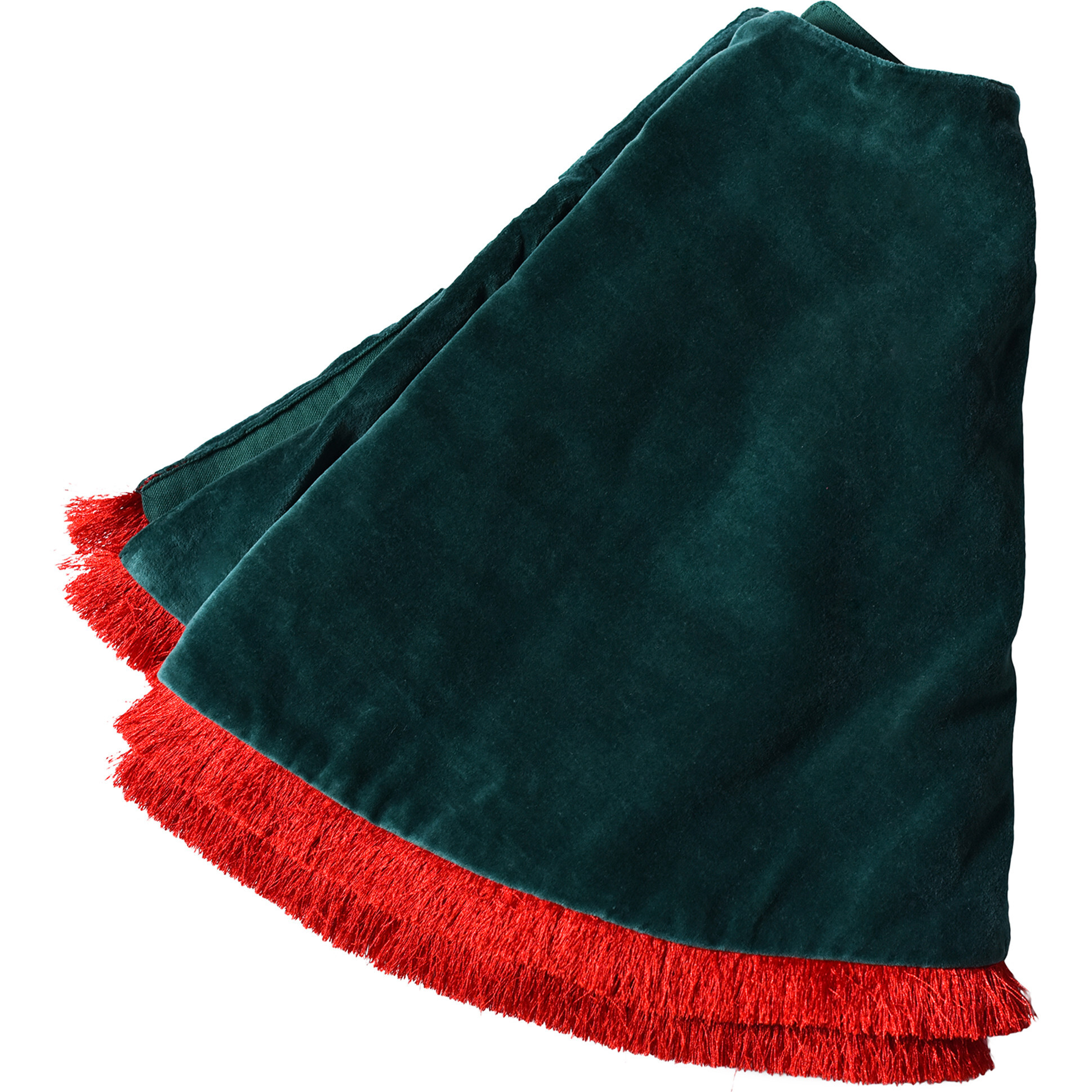 Velvet Tree Skirt With Trim, Pine - Tree Skirts - 1
