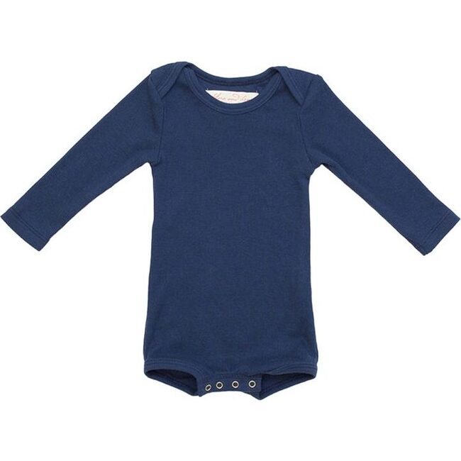 Long Sleeve Crawler with Snaps, Navy