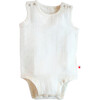 100% GOTS-Certified Organic Cotton Sleeveless Bodysuit, Pearl - Onesies - 1 - thumbnail