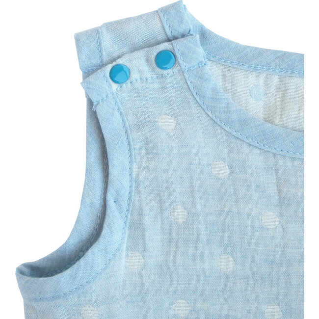 100% GOTS-Certified Organic Cotton Sleeveless Bodysuit, Turquoise