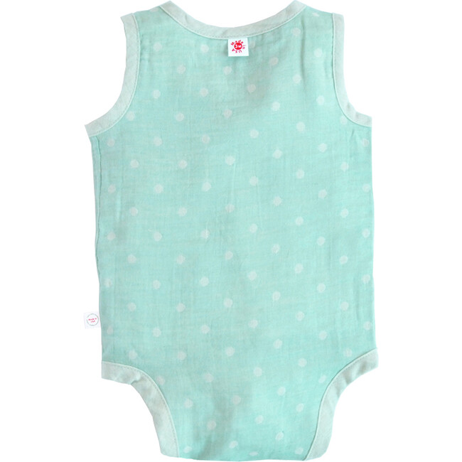 100% GOTS-Certified Organic Cotton Sleeveless Bodysuit, Mint - Onesies - 4