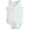 100% GOTS-Certified Organic Cotton Sleeveless Bodysuit, Pearl - Onesies - 4 - thumbnail