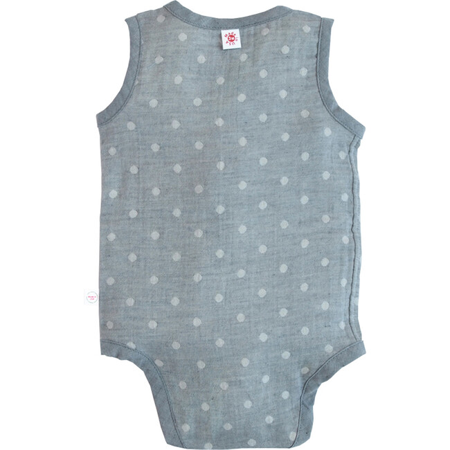 100% GOTS-Certified Organic Cotton Sleeveless Bodysuit, Charcoal - Onesies - 4