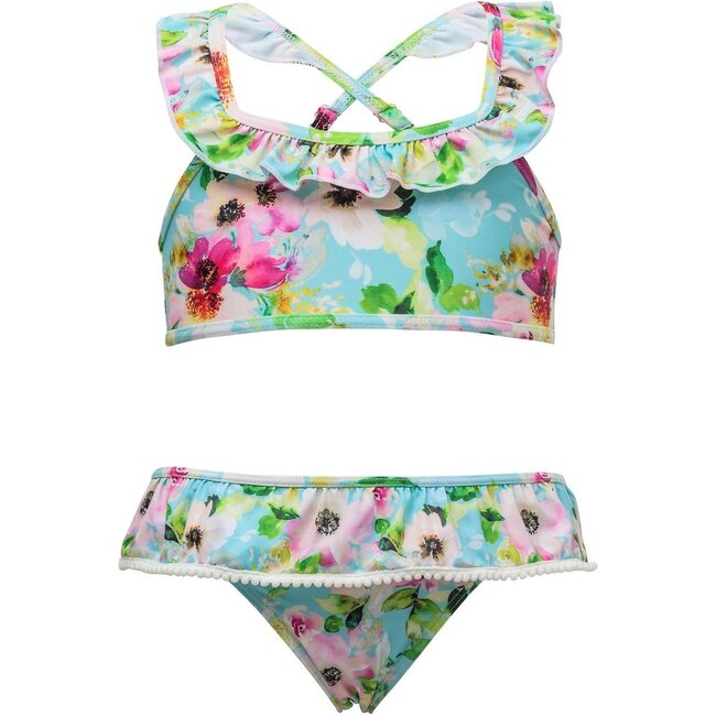 Watercolor Sports Ruffle Bikini