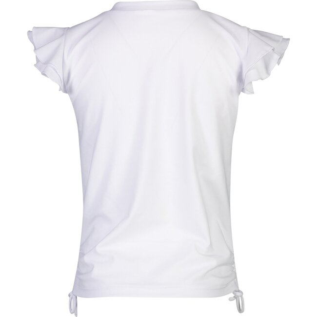 White Flutter Sleeve Rash Top - Rash Guards - 3