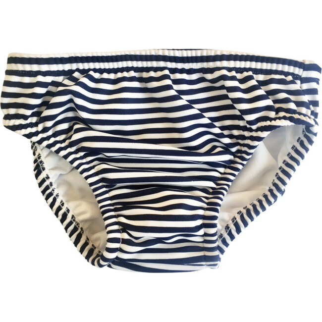 Navy/White Stripe Swim Diaper - Swim Trunks - 1
