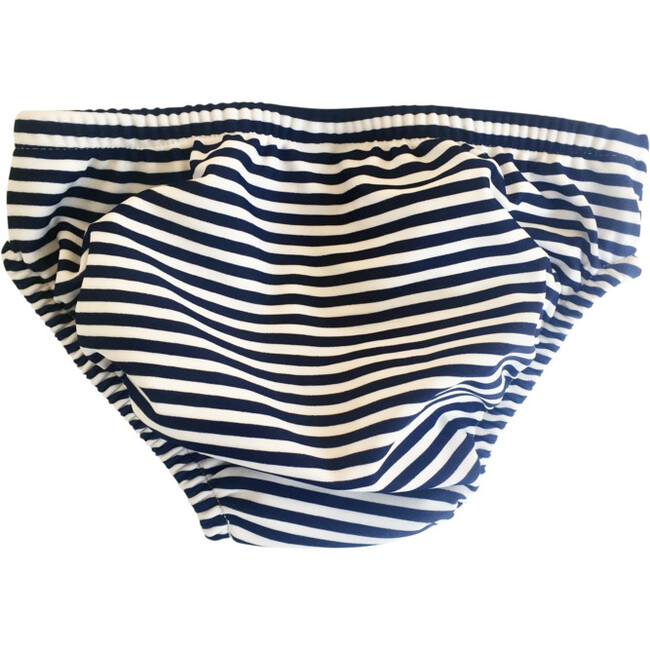 Navy/White Stripe Swim Diaper - Swim Trunks - 2