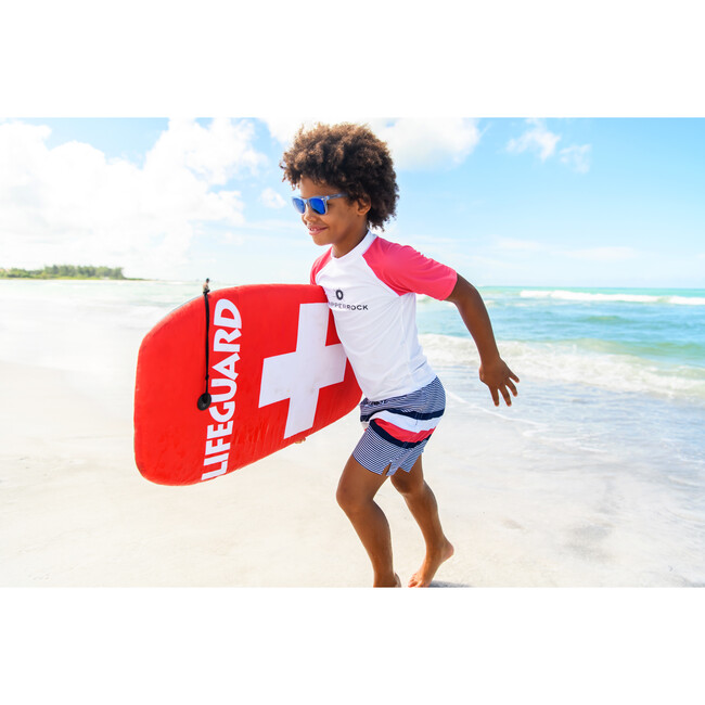 White Red Sleeve Ss Rash Top - Rash Guards - 4