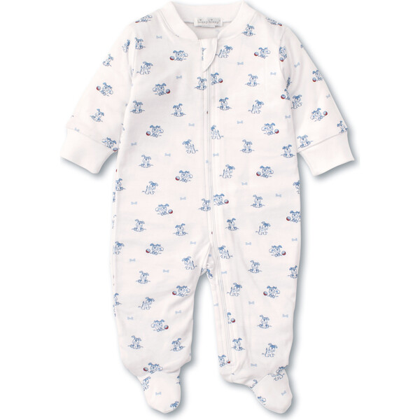 Playtime Pups Zip Footie, Blue - Kissy Kissy Rompers | Maisonette