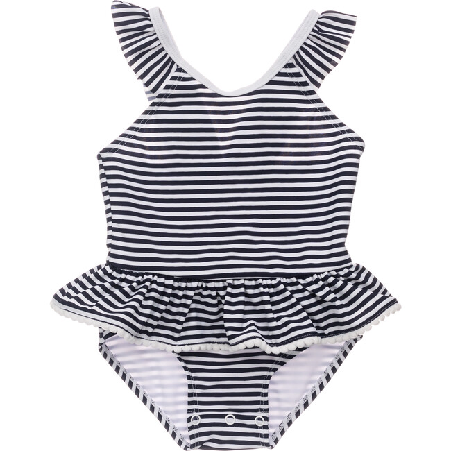 Nautical Stripe Skirt Swimsuit - One Pieces - 1