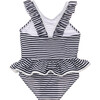 Nautical Stripe Skirt Swimsuit - One Pieces - 2 - thumbnail