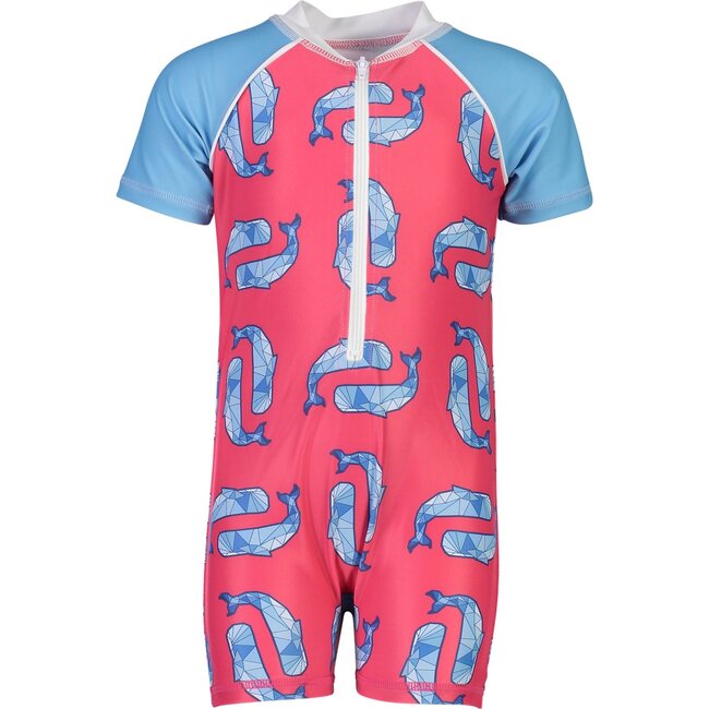 Geo Whale Short Sleeve Sunsuit