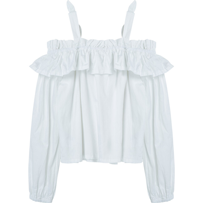 Strappy Babydoll Top, White - Blouses - 2
