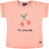Cherry Tee, Peach - T-Shirts - 1 - thumbnail