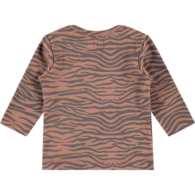 Knit Animal Print Long Sleeve Shirt, Mocha